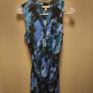 Black and blue belted dress